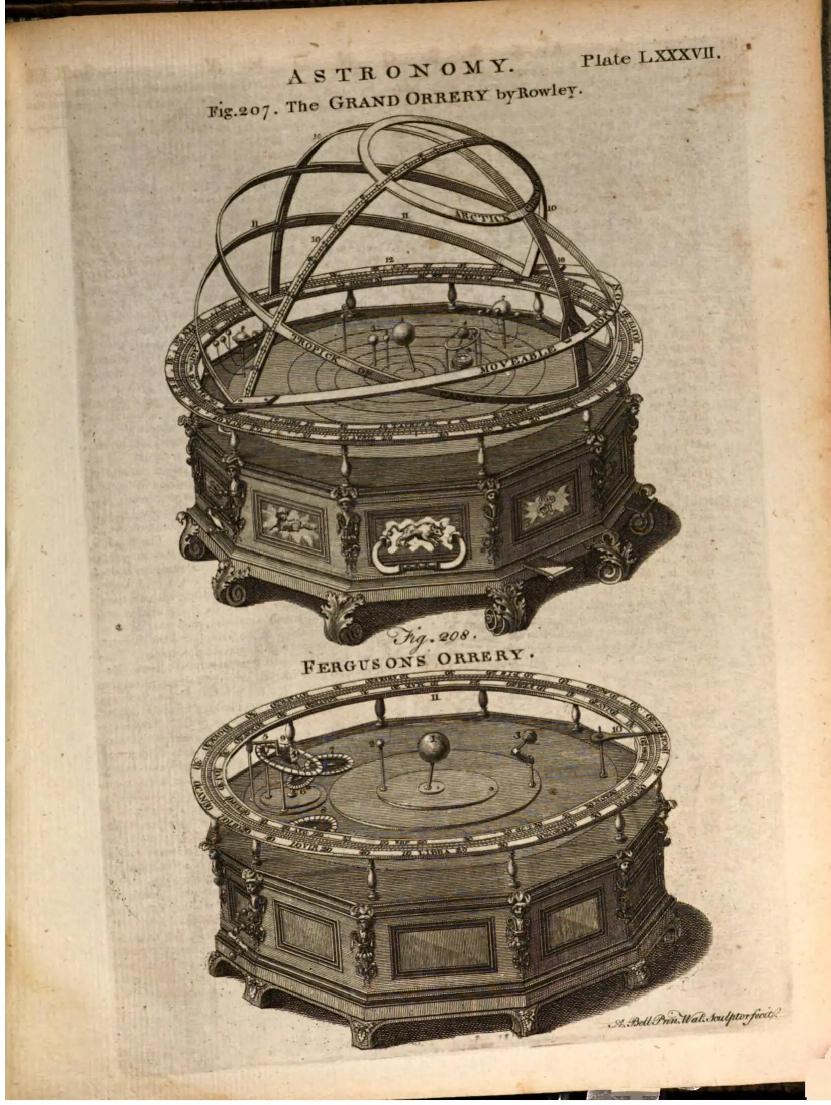 Astronomy - orrery, Encyclopaedia Britannica, 1797